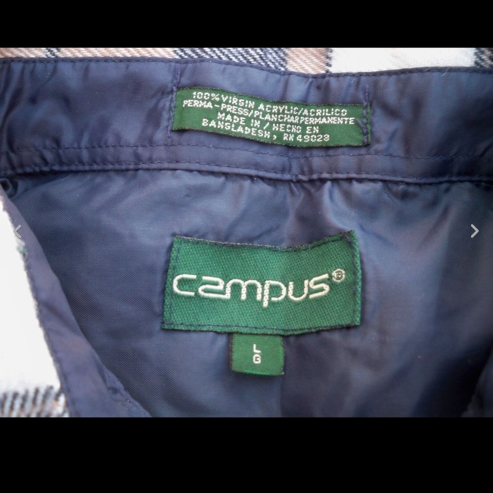 Vintage Campus Plaid Hunting Work Shirt Men's LG - Picture 4 of 9